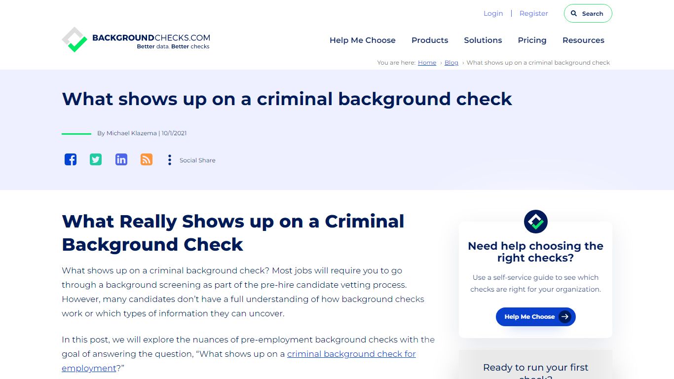 What shows up on a criminal background check